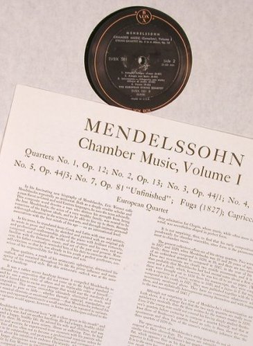 Mendelssohn Bartholdy,Felix: Chamber Music Volume I, Box, Vox Box(SVBX 581), US,  - 3LP - L9427 - 19,00 Euro