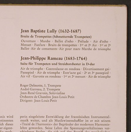 Lully,Jean-Baptiste / Rameau: Trompetenmusik am Hofs d.Sonnenkö., Decca(J 498), D,Club Ed.,  - LP - L9439 - 12,50 Euro