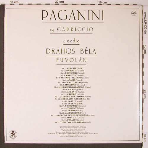 Paganini,Niccolo: 24 Caprices,Foc - Bela Drahos,flute, Radioton(SLPX 31 052-53), H, 1986 - 2LP - L9440 - 17,50 Euro