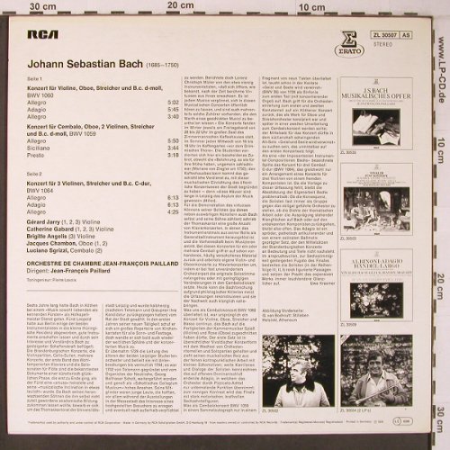 Bach,Johann Sebastian: Drei Konzerte, Erato(ZL 30507 AS), D, 1976 - LP - L9442 - 9,00 Euro