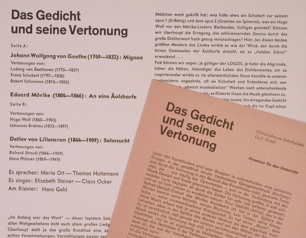 V.A.Deutsche Dichtung: Eine klingende Anthologie, Christophorus,Musterpl.(CLX 75 447), D,  - 10inch - L9446 - 17,50 Euro