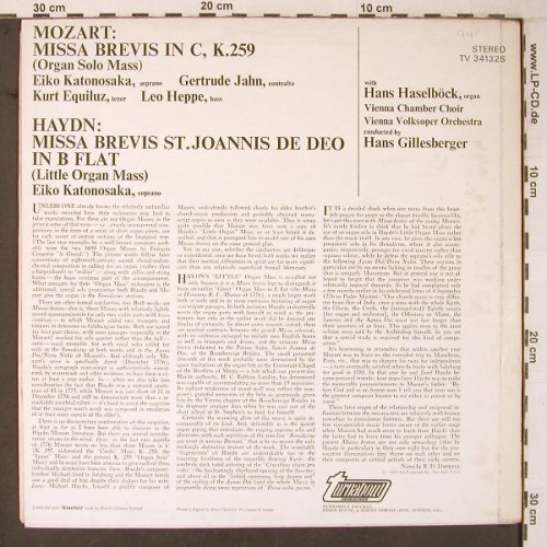 Mozart,Wolfgang Amadeus/Haydn: Organ Solo Mass/Little Organ Mass, Turnabout Vox,Ri(TV 34132S), UK,vg+/m-, 1967 - LP - L9488 - 6,00 Euro