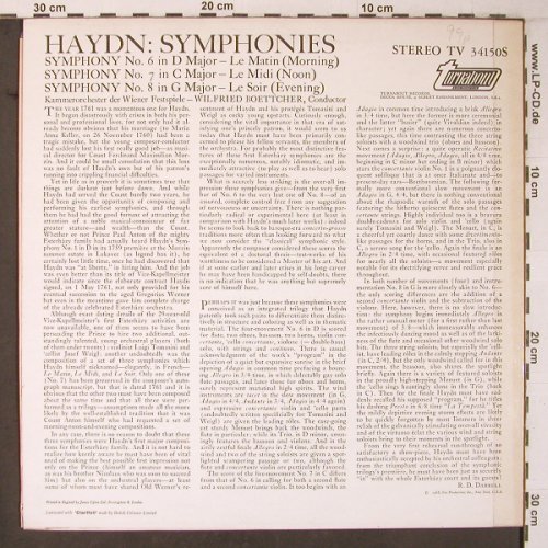 Haydn,Joseph: Symphonies No.6 Le Matin,No7 LeSoir, Turnabout Vox, Ri(TV 34150S), D, 1967 - LP - L9489 - 6,00 Euro