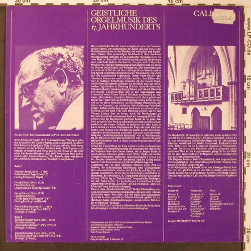 V.A.Geistliche Orgelmusik d.17Jahrh: V.Lübeck,G.Böhm,Buxtehude,JS.Bach, Calig(CAL 30 441), D, 1975 - LP - L9508 - 6,00 Euro