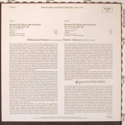 Mozart,Wolfgang Amadeus: Konzert für Klavier u.Orch.Nr.17&21, Decca(6.42459 AG), D, 1979 - LP - L9509 - 7,50 Euro