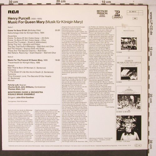 Purcell,Henry: Music for Queen Mary, Erato(ZL 30512), D, 1977 - LP - L9524 - 6,00 Euro
