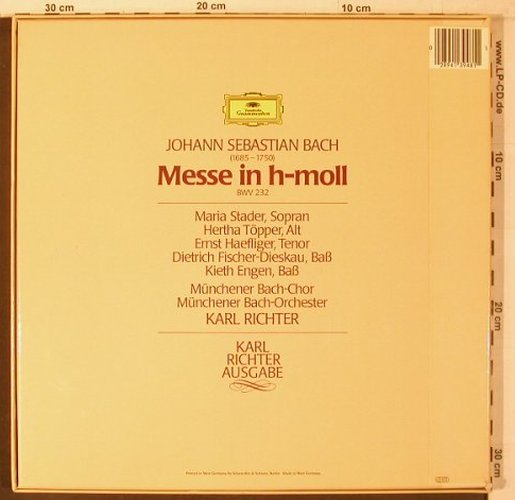 Bach,Johann Sebastian: Messe In H-Moll, Box, BWV 232, D.Gr. Serie Gallerie(413 948-1), D, Ri, 1985 - 3LP - L9533 - 14,00 Euro