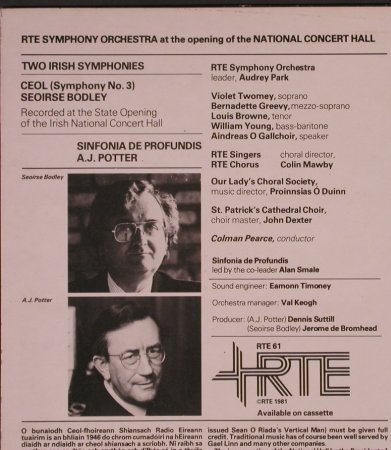 Bodley,Seoirse / A.J.Potter: National Concert Hall, RTE(RTE 61), IRE, 1981 - LP - L9540 - 12,50 Euro
