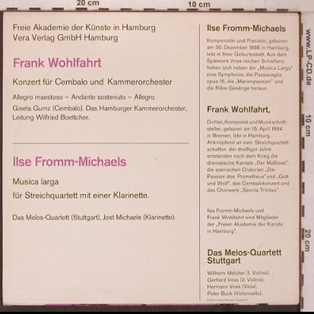 Wohlfahrt,Frank / I.Fromm-Michaels: Konzert f.Cembalo/ Streichquartett, Vera Verlag Hamburg(SWT 14), D, vg+/m-,  - 10inch - L9555 - 12,50 Euro