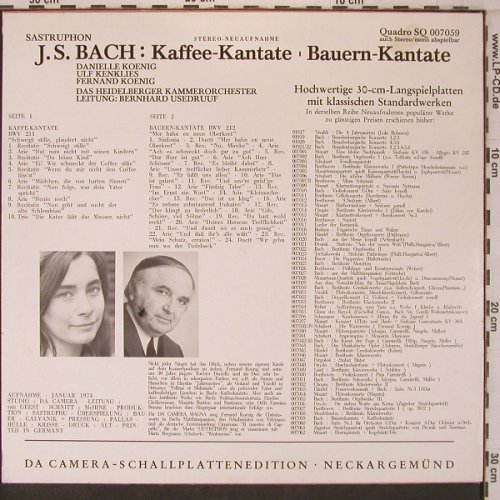 Bach,Johann Sebastian: Kaffee-Kantate / Bauern-Kantate, Sastruphon(SQ 007059), D,  - LPQ - L9569 - 8,00 Euro