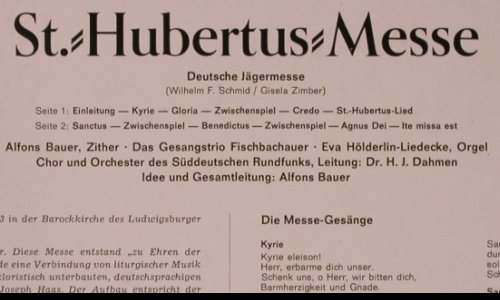 St.Hubertus Messe-deut. Jägermesse: Idee u Ges.Ltg. Alfons Bauer, Philips(840 435 SY), D, 1969 - LP - L9576 - 12,50 Euro