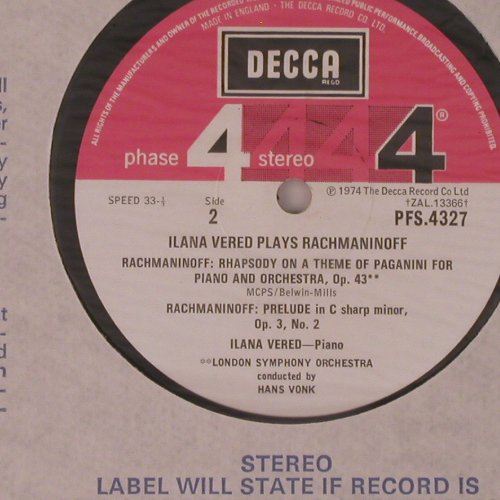 Rachmaninoff,Sergei: Klavierkonzert Nr.2 /Rhaps.op.43, Decca,NoCover(PFS.4327), UK, 1974 - LP - L9581 - 5,00 Euro