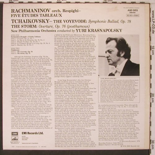 Rachmaninoff,Sergei / Tchaikovsky: 5 Etudes-Tableaux / The Voyevode, EMI(ASD 3013), UK, 1974 - LP - L9590 - 30,00 Euro