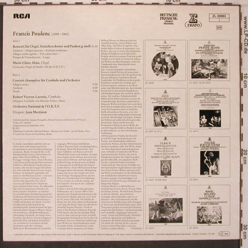 Poulenc,Francis: Orgelkonzert / Concert Champetre, Erato(ZL 30683), D, 1979 - LP - L9602 - 7,50 Euro