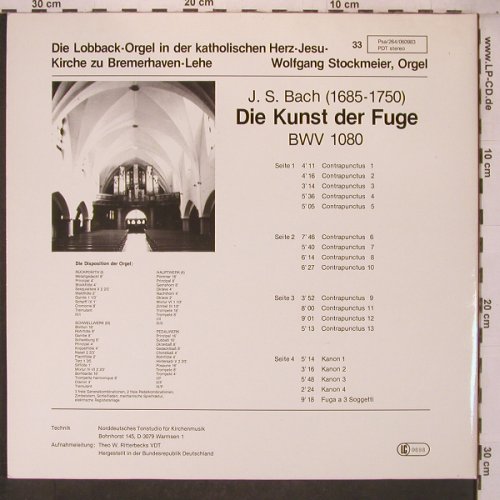 Bach,Johann Sebastian: Die Kunst der Fuge,BWV 1080,Foc, Psallite(PSA/264/060983), D,  - 2LP - L9607 - 22,50 Euro