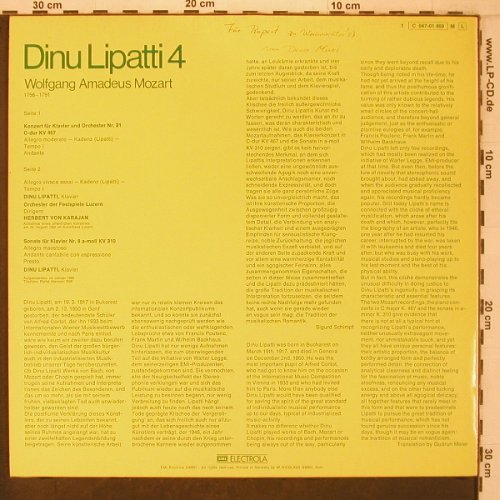 Lipatti,Dinu: 4 Mozart, Karajan, rec. 1950, EMI(C 047-01 469), D, woc,  - LP - L9622 - 5,00 Euro