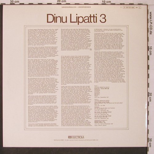 Lipatti,Dinu: 3 J.S.Bach / D.Scarlatti, Dacapo(C 047-01 406), D,  - LP - L9623 - 6,00 Euro