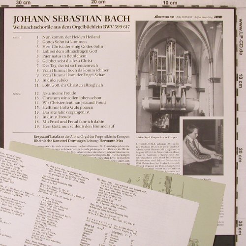 Bach,Johann Sebastian: Weihnachtschoräle, bwv 599-617, Aërophon 101(AUL 30 510 SF), D, 1986 - LP - L9624 - 9,00 Euro