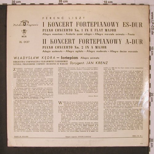 Liszt,Franz: I Koncert Fortepianowy es-dur,II A-, Muza(XL 0137), PL,vg+/vg+,  - LP - L9636 - 9,00 Euro