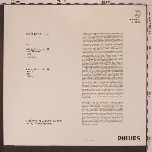 Haydn,Joseph: Sinfonien 1+2,  Club-Ed., Philips(34 6072/346080), D,  - LPx2 - L9649 - 9,00 Euro