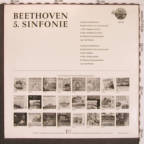 Beethoven,Ludwig van: 5 Sinfonie c-moll op.67, vg+/m-, Florett(948 640), D,  - LP - L9656 - 5,00 Euro