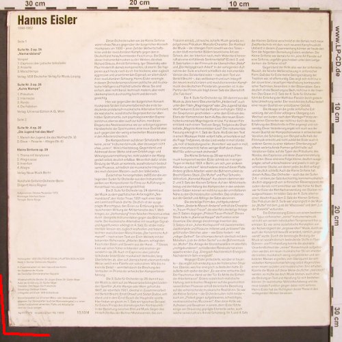 Eisler,Hanns: Kleine Sinfonie op.29, m-/VG--, Nova(8 85 043), DDR, 1974 - LP - L9658 - 5,00 Euro