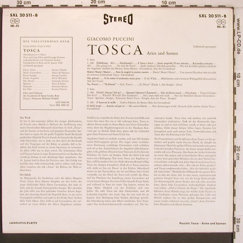 Puccini,Giacomo: Tosca, Arien und Szenen, Decca, Mustersticker(SXL 20 511-B), D,  - LP - L9673 - 8,00 Euro