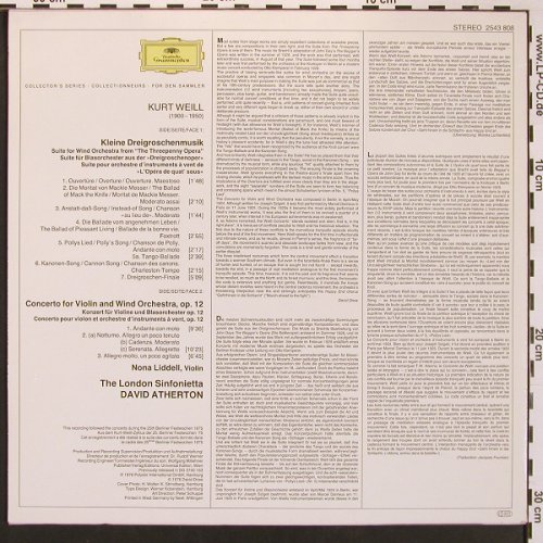 Weill,Kurt: Kleine Dreigroschenmusik, Violin C., D.Gr.(2543 808), D, 1976 - LP - L9699 - 7,50 Euro