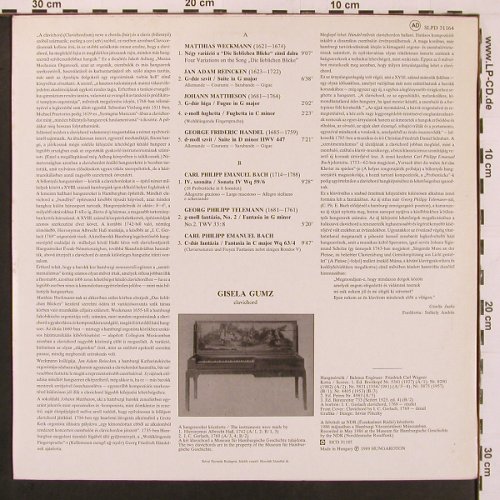 Gumz,Gisela  - Clavicord Music: Weckmann, Handel, Telem.,C.PhE Bach, Hungaroton(SLPD 31164), H, 1989 - LP - L9722 - 9,00 Euro