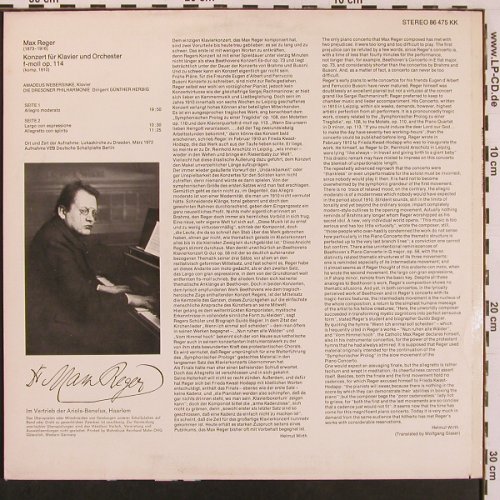 Reger,Max: Klavierkonzert f-moll op.114, Eurodisc(86 475 KK), D, 1972 - LP - L9744 - 8,00 Euro