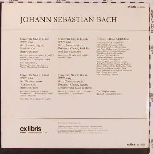 Bach,Johann Sebastian: Ouvertüren, Foc, ex libris(EL 16004), D, 1971 - 2LP - L9750 - 12,50 Euro