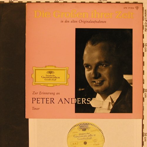 Anders,Peter: Die Großen Ihrer Zeit, hist.rec., D.Gr.(LPE 17 204), D, 1959 - 10inch - L9785 - 7,50 Euro