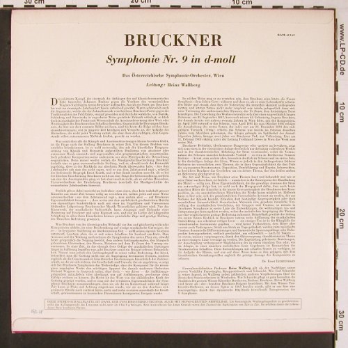 Bruckner,Anton: Sinfonie Nr.9 D-Moll, vg+/m-, Concert Hall(SMS-2541), , 1968 - LP - L9792 - 6,00 Euro