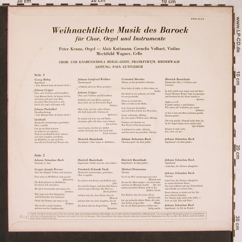 V.A.Weihnachtliche Musik des Barock: für Chor, Orgel und Instrum., Concert Hall(SMS-2543), D, 1967 - LP - L9794 - 7,50 Euro