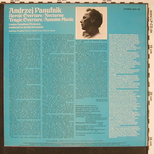 Panufnik,Andrzej: Heroic Overture, Nocturne / Tragic, Unicorn(RHS 306), UK, 1971 - LP - L9813 - 9,00 Euro