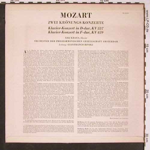 Mozart,Wolfgang Amadeus: Zwei Krönungs-Konzerte,KV 537,459, Concert Hall(M-2243), vg+/m-,  - LP - L9815 - 6,00 Euro