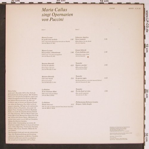 Callas,Maria: singt Operarien von Puccini, Eterna(8 20 562), DDR, Mono, 1980 - LP - L9831 - 7,50 Euro