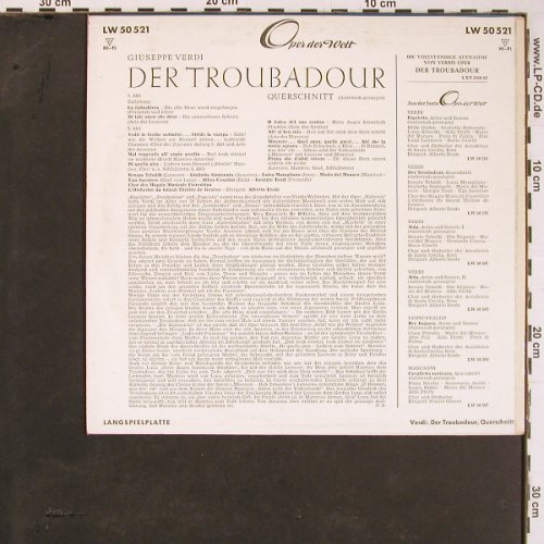 Verdi,Giuseppe: Der Troubadour-Querschnitt, Decca(LW 50 521), D,  - 10inch - L9847 - 5,00 Euro