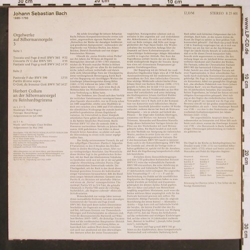 Bach,Johann Sebastian: Orgelwerke 3, Eterna(8 25 601), DDR, Ri, 1976 - LP - L9851 - 7,50 Euro
