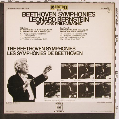 Beethoven,Ludwig van: Sinfonien Nr.4 & 8, CBS Maestro(61903), NL, 1977 - LP - L9863 - 6,00 Euro