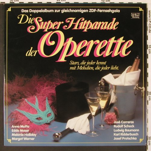 V.A.Die Super Hitparade d.Operette: Carreras, Schock, Moffo, Moser, Foc, CBS(24508), NL, 1985 - 2LP - L9957 - 6,00 Euro