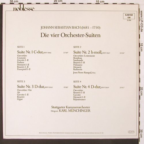 Bach,Johann Sebastian: Die Orchestersuiten, Foc, Decca Noblesse(6.48150 DM), D, Ri,  - 2LP - L9958 - 7,50 Euro