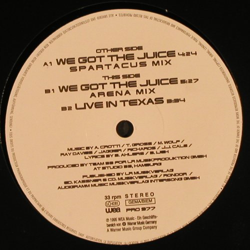 Gladiator: We Got The Juice*2+1,Foc, WEA, Promo(PRO 997), D, 1995 - 12inch - B5868 - 3,00 Euro