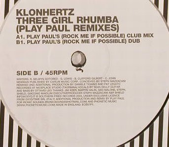 Klonhertz: Three Girl Rhumba,ClubMx/Dub, Southern Fried Rec.(ECB57P1), UK, LC, 2003 - 12inch - F8866 - 4,00 Euro