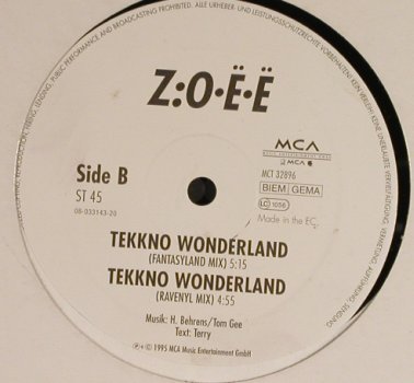 Zoee: Tekkno Wonderland*3, MCA(MCT 32896), EC, 1995 - 12inch - H8803 - 4,00 Euro