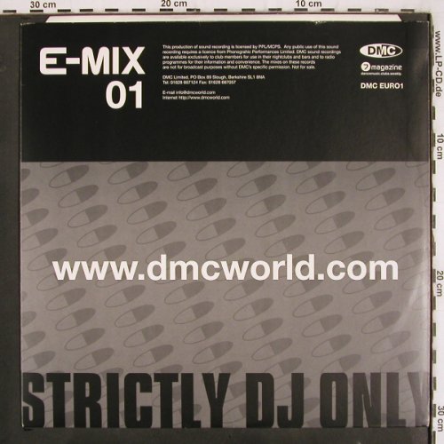 V.A.DMC E-Mix 01: Liquid Love,Robotnico,Hennes&Cold, DMC (EURO1), UK, 2000 Typ: 12" Best.-Nr.: V3503 Preis: 7,50 Euro