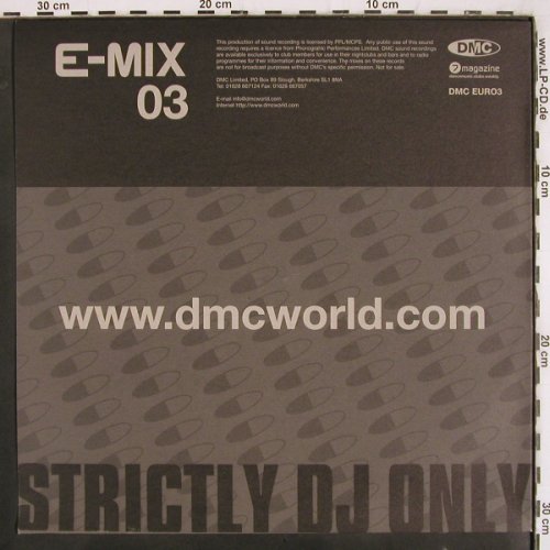 V.A.DMC E-Mix 03: Moni B, Blank&Jones,Love&Key, DMC (EURO3), UK, 2000 Typ: 12" Best.-Nr.: V3505 Preis: 7,50 Euro