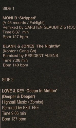 V.A.DMC E-Mix 03: Moni B, Blank&Jones,Love&Key, DMC (EURO3), UK, 2000 Typ: 12" Best.-Nr.: V3505 Preis: 7,50 Euro