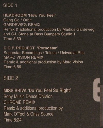 V.A.DMC E-Mix 06: Headroom,COP Project,Miss Shiva, DMC (EURO6), UK, 2000 Typ: 12" Best.-Nr.: V3508 Preis: 7,50 Euro