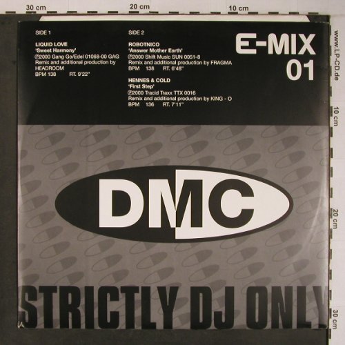 V.A.DMC E-Mix 01: Liquid Love,Robotnico,Hennes&Cold, DMC(EURO1), UK,vg+/m-,  - 12inch - X6648 - 7,50 Euro